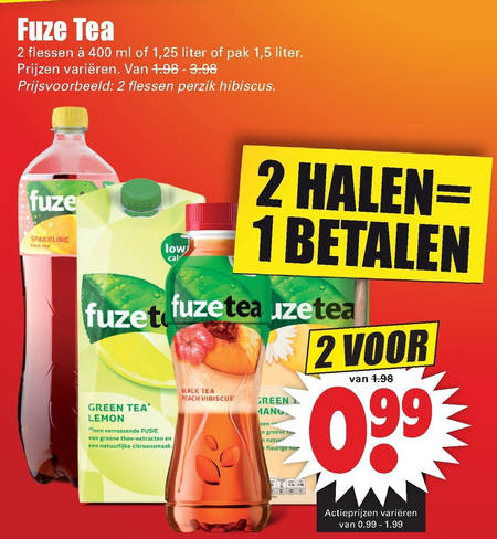 Fuze Tea   ice tea folder aanbieding bij  Dirk - details