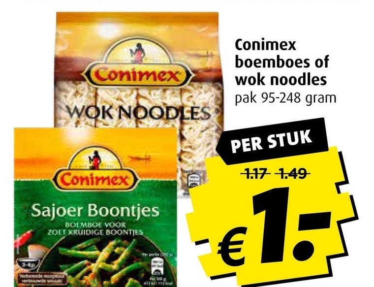 Conimex   noodles, boemboe folder aanbieding bij  Boni - details