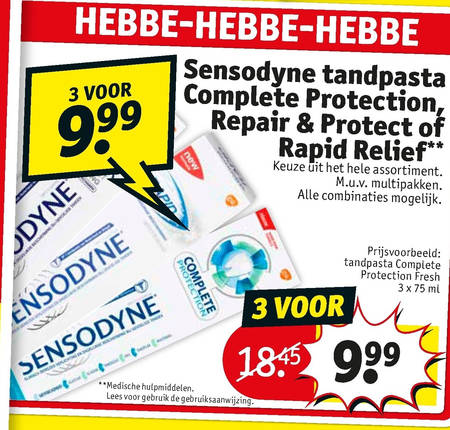 Sensodyne   tandpasta folder aanbieding bij  Kruidvat - details