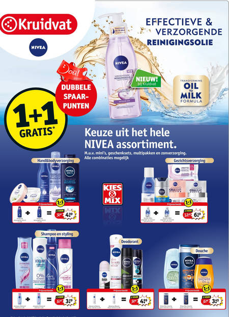 Nivea   dagcreme, shampoo folder aanbieding bij  Kruidvat - details