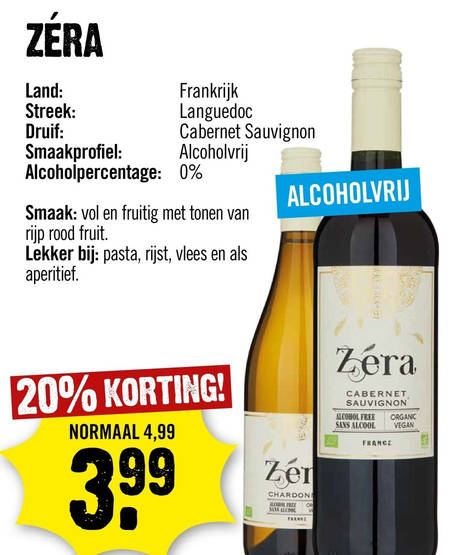 Zera   alcoholvrije wijn folder aanbieding bij  Dirck III - details