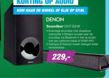 Denon   soundbar folder aanbieding bij  EP Electronic Partner - details