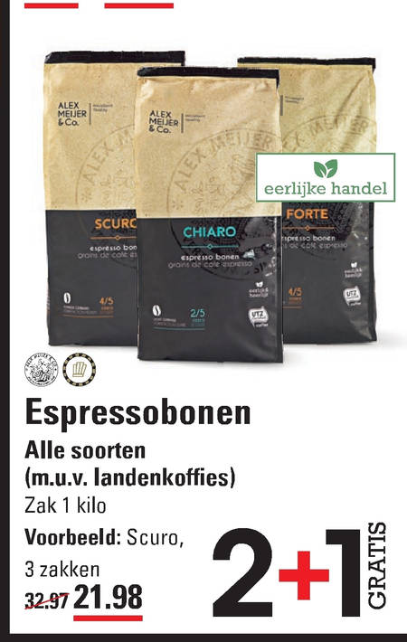 Alex Meijer   koffiebonen folder aanbieding bij  Sligro - details