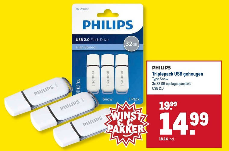 Philips   usb stick folder aanbieding bij  Makro - details