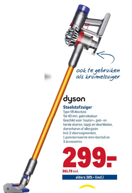 Dyson steelstofzuiger folder aanbieding bij Makro -