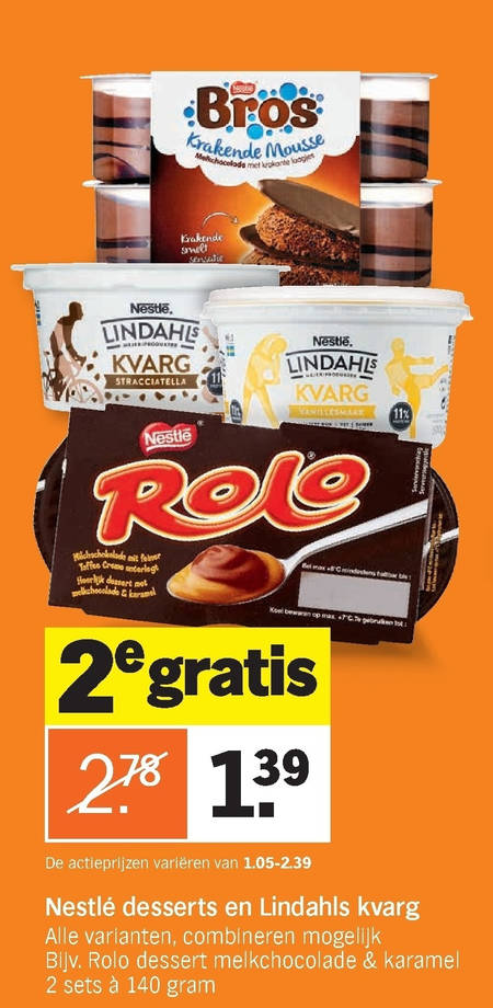 Nestle   kwark, toetje folder aanbieding bij  Albert Heijn - details