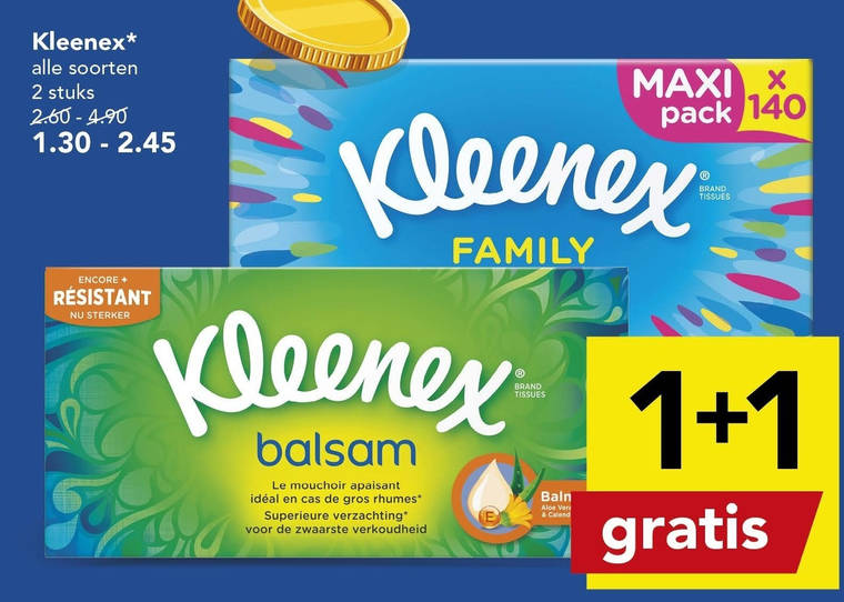 Kleenex   zakdoek, tissue folder aanbieding bij  Deen - details