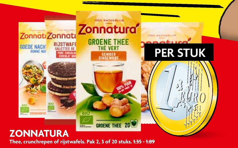 Zonnatura   mueslireep, rijstwafels folder aanbieding bij  Dekamarkt - details