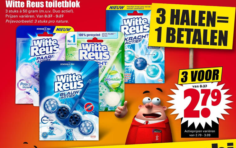 Witte Reus   toiletblok folder aanbieding bij  Dirk - details