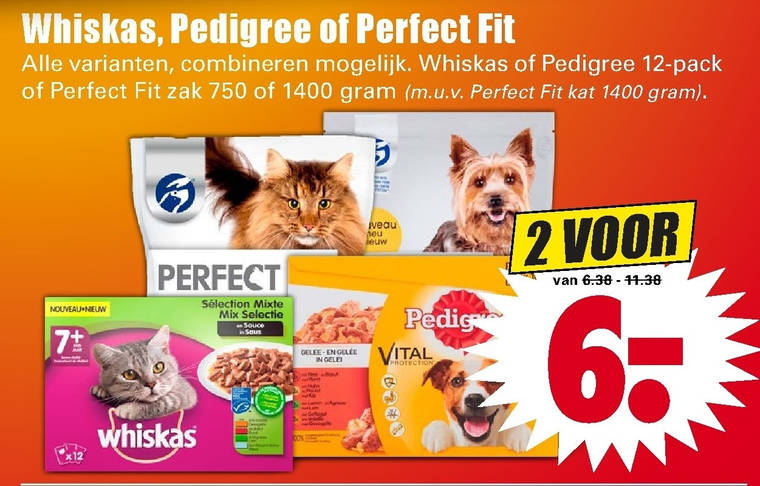 Perfect Fit   kattenvoer, hondenvoer folder aanbieding bij  Dirk - details