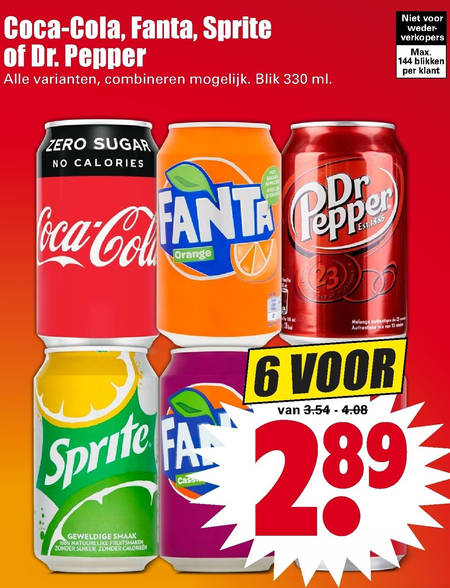 Fanta   frisdrank, cola folder aanbieding bij  Dirk - details