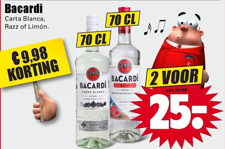 Bacardi   rum folder aanbieding bij  Dirk - details