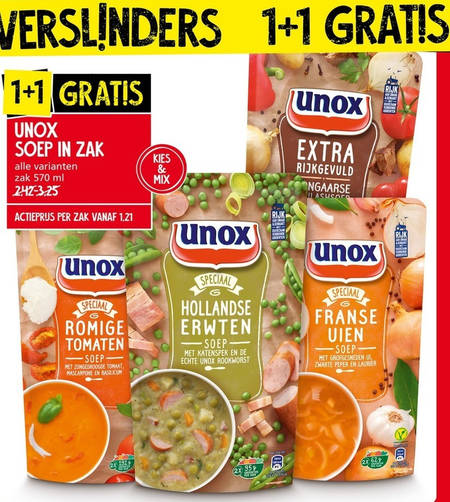 Unox   soep folder aanbieding bij  Jan Linders - details