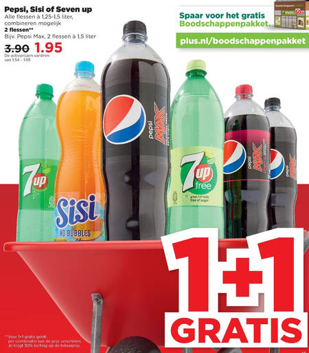 7-Up   cola, frisdrank folder aanbieding bij  Plus - details