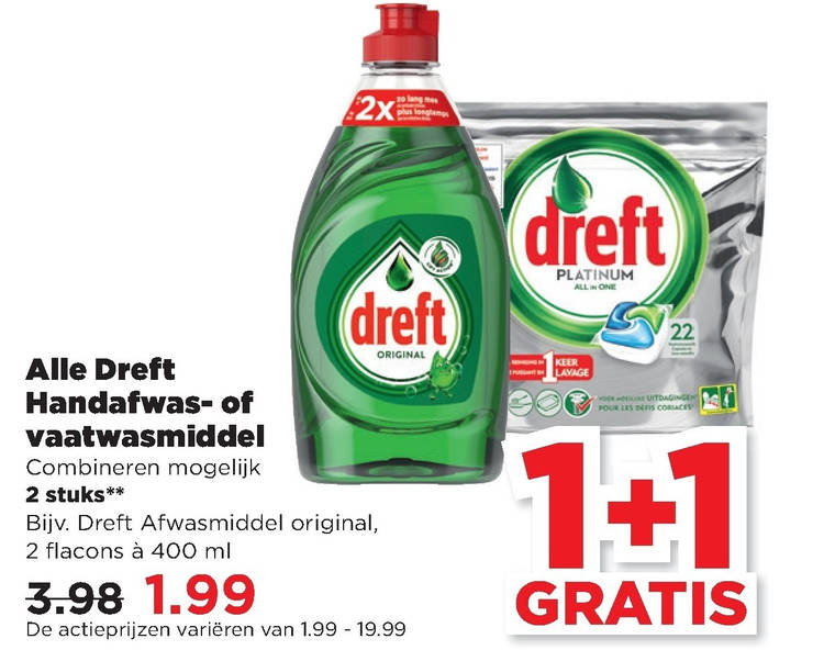 Dreft   vaatwasmiddel, afwasmiddel folder aanbieding bij  Plus - details