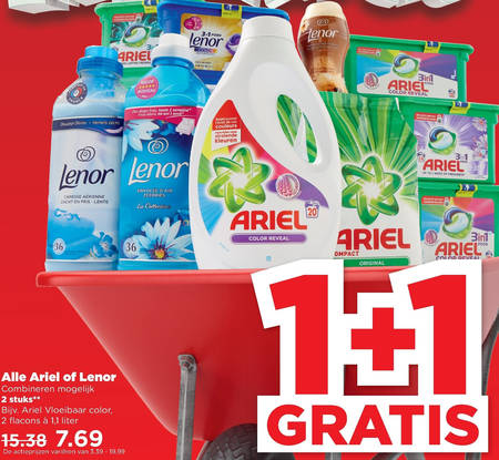 Ariel   wasmiddel, wasverzachter folder aanbieding bij  Plus - details