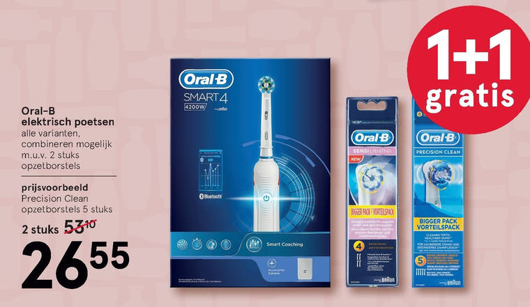 waarde strijd Graan Braun Oral-B electrische tandenborstel, opzetborstel folder aanbieding bij  Etos - details