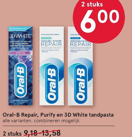 Oral-B   tandpasta folder aanbieding bij  Etos - details