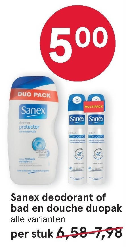 Sanex   douchegel, deodorant folder aanbieding bij  Etos - details