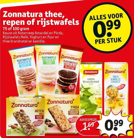 Zonnatura   thee, rijstwafels folder aanbieding bij  Kruidvat - details