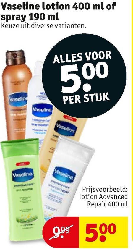 Oude man Dan wapen Vaseline bodylotion folder aanbieding bij Kruidvat - details