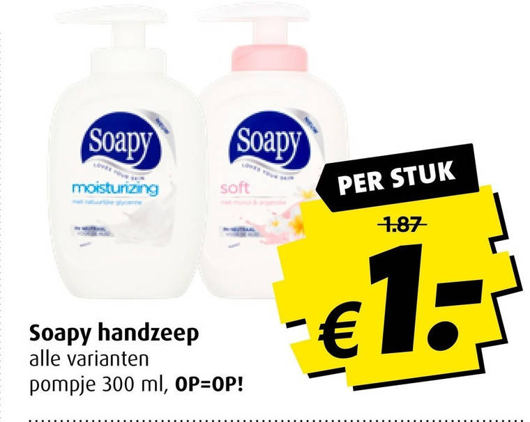 Soapy   handzeep folder aanbieding bij  Boni - details