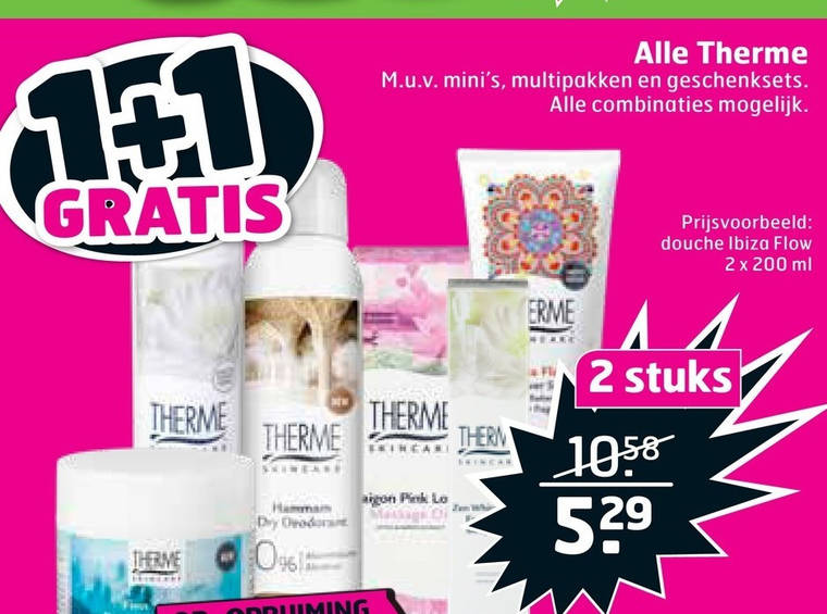 Therme   deodorant, scrubcreme folder aanbieding bij  Trekpleister - details