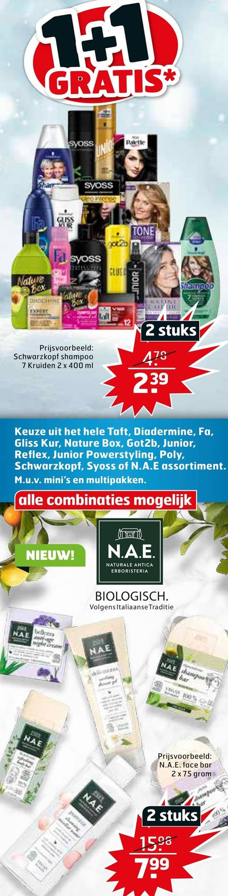 Taft   haargel, gezichtsverzorging folder aanbieding bij  Trekpleister - details