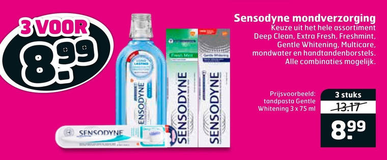 Sensodyne   tandpasta, tandenborstel folder aanbieding bij  Trekpleister - details