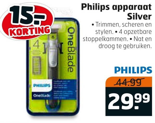 Philips   elektrisch scheerapparaat folder aanbieding bij  Trekpleister - details