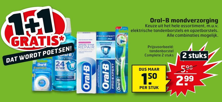 Oral-B   tandenborstel, flosdraad folder aanbieding bij  Trekpleister - details