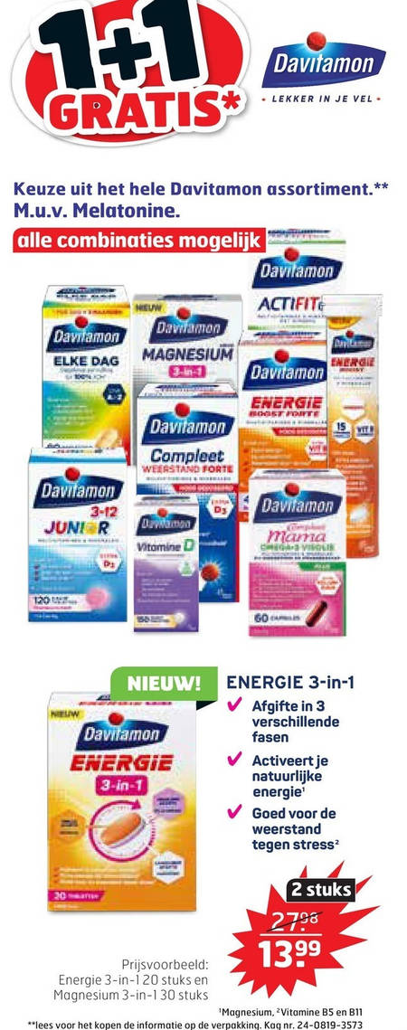 Davitamon   multivitaminen, voedingssupplement folder aanbieding bij  Trekpleister - details