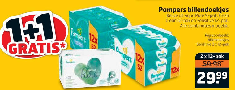 Pampers   billendoekjes folder aanbieding bij  Trekpleister - details