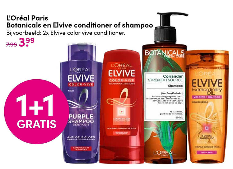 Elvive   shampoo, conditioner folder aanbieding bij  DA - details
