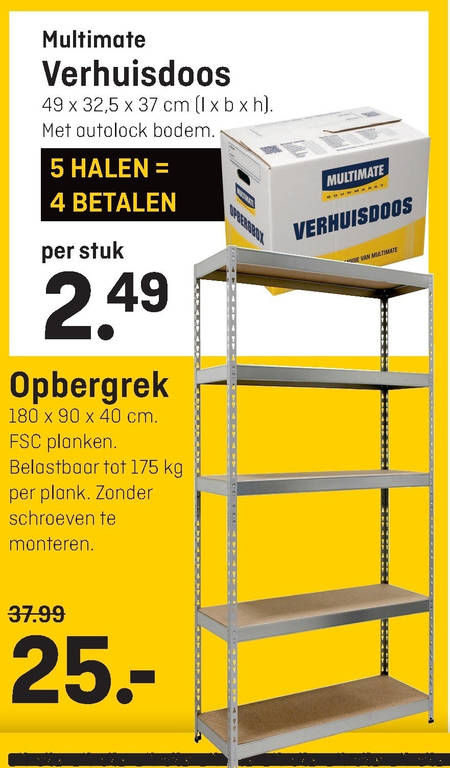 Multimate Huismerk   verhuisdoos, voorraadrek folder aanbieding bij  Multimate - details