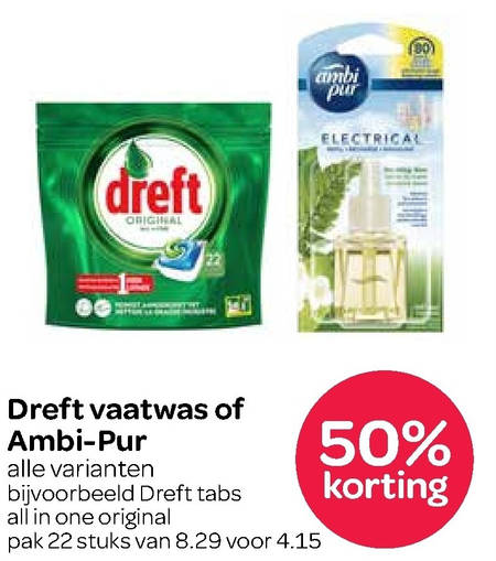 Dreft   vaatwasmiddel, luchtverfrisser folder aanbieding bij  Spar - details