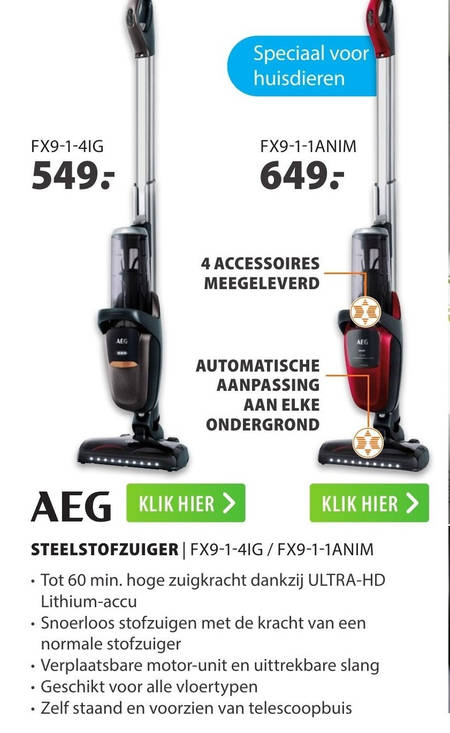 AEG   steelstofzuiger folder aanbieding bij  Expert - details