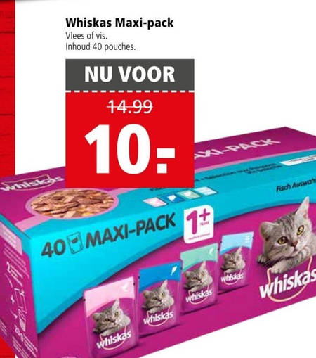 Ieder maak het plat fonds Whiskas kattenvoer folder aanbieding bij Welkoop - details