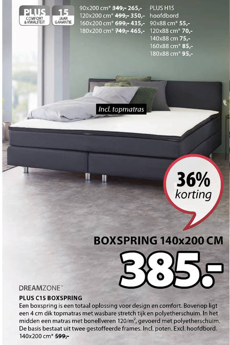 Dreamzone   boxspring folder aanbieding bij  Jysk - details