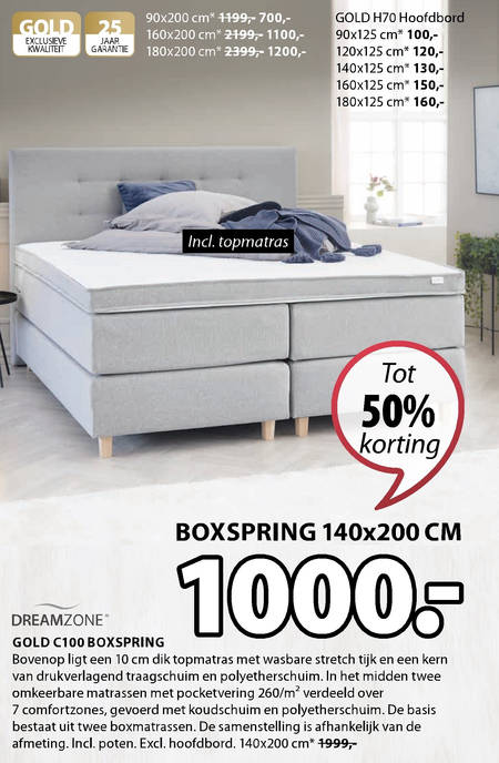 Dreamzone   boxspring folder aanbieding bij  Jysk - details