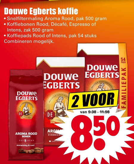 Douwe Egberts   koffiebonen, koffie folder aanbieding bij  Dirk - details