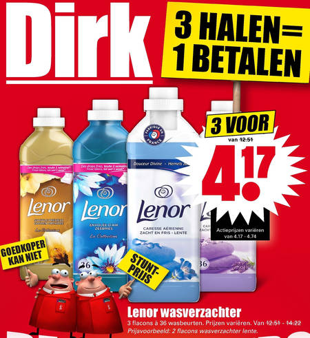 Lenor   wasverzachter folder aanbieding bij  Dirk - details