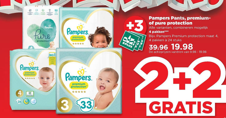 Pampers   luierbroekjes, luiers folder aanbieding bij  Plus - details