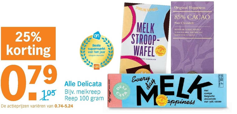 Delicata   chocolade folder aanbieding bij  Albert Heijn - details