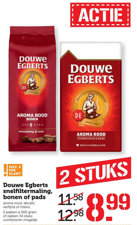 Douwe Egberts   koffie, koffiebonen folder aanbieding bij  Coop - details