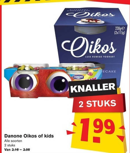 Danone   kwark, kindertoetjes folder aanbieding bij  Hoogvliet - details