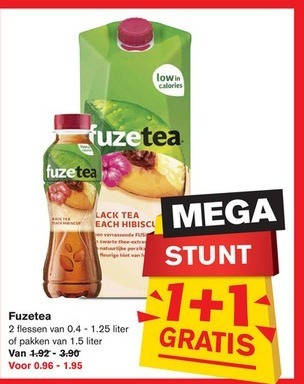 Fuze Tea   ice tea folder aanbieding bij  Hoogvliet - details