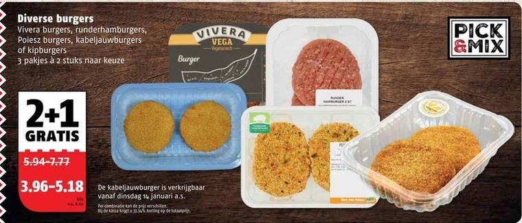 Vivera   vegetarisch, hamburger folder aanbieding bij  Poiesz - details