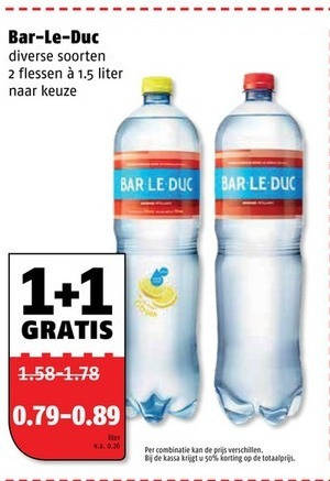 Bar le Duc   frisdrank, mineraalwater folder aanbieding bij  Poiesz - details