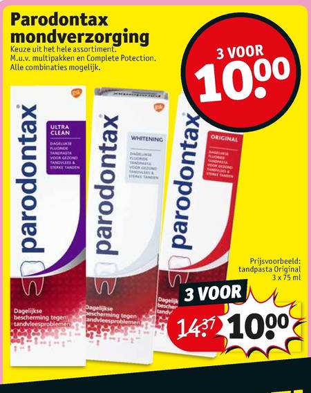 Paradontax   tandpasta folder aanbieding bij  Kruidvat - details